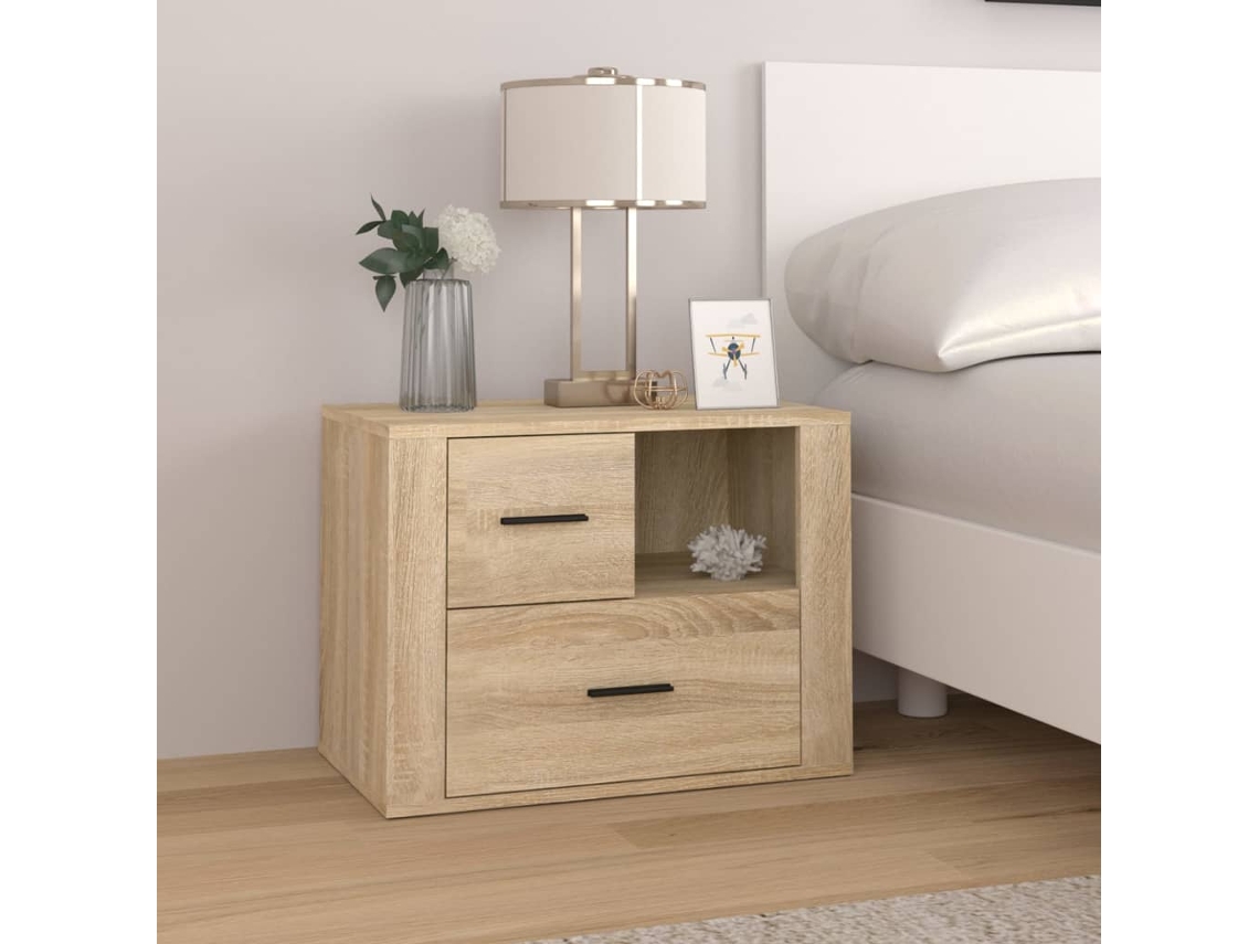 Mesita de Noche 60X36X45 Cm Derivados Madera Roble Sonoma