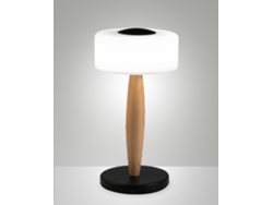 Lámpara De Mesa Led Elea 8w 860lm 3000k, Estructura De Metal, Madera Y Vidrio Soplado Con Ajuste Táctil De La Luz, Color Negro - Elea