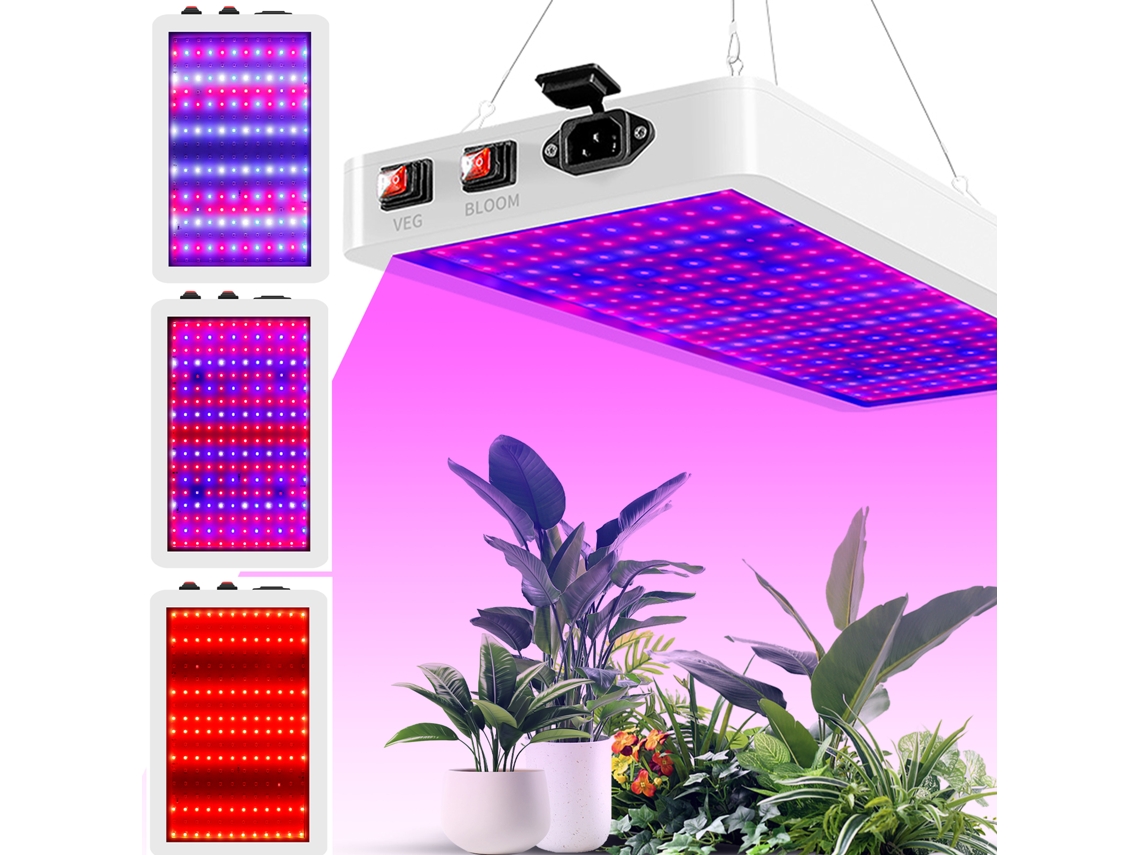 Luces de cultivo para plantas de interior, espectro completo, 216 LED, 3 modos, gran cobertura, impermeables y a prueba de polvo.