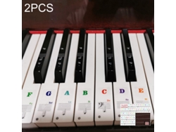 Pegatinas transparentes de notas musicales para pianos de 88/61/54/49 teclas, 2 unidades, HALINUIA