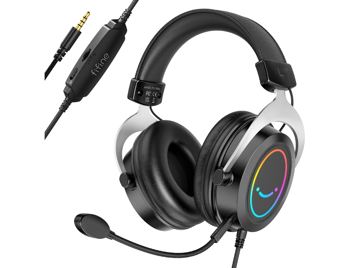 Fone de Ouvido MDUG para jogos com controles e microfone RGB removível