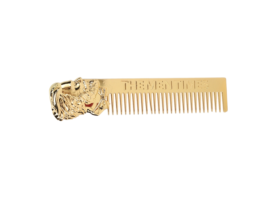 MEOIRUERY Peine de Barba en Acero Inoxidable con Forma Tridimensional Única y Estilo, Peine para Bigote y Estilizado de Barba para Hombre