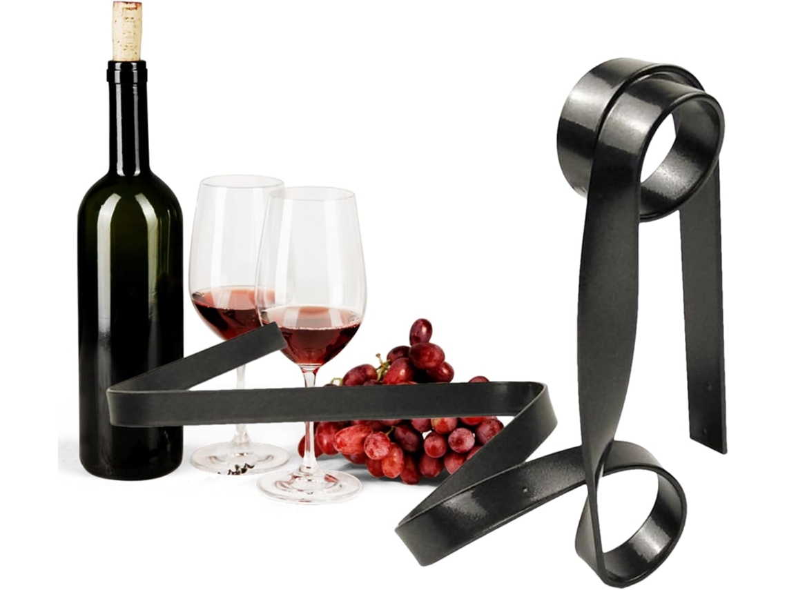 Elegante botellero colgante | Diseño de cinta metálica para whisky, bodas, Oti Gokoco
