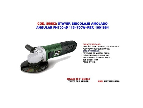 Stayer bricolaje amolado angular fh700 115 700w 1001964