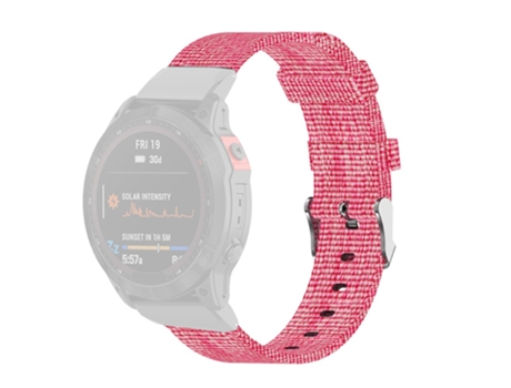 Correa de lona transpirable con herramienta para Garmin Fenix 7S/6S/5S/Instinct 2S - rosa