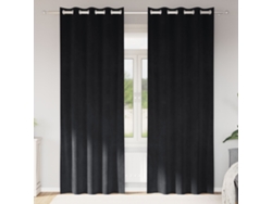 Cortinas Blackout Con Ojales 2 Pcs De Terciopelo Negro
