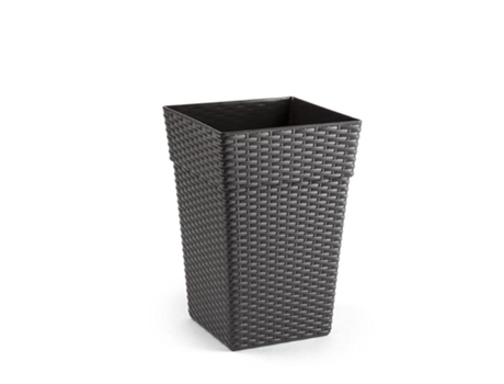 Maceta rattan alta 20 cm gris oscuro
