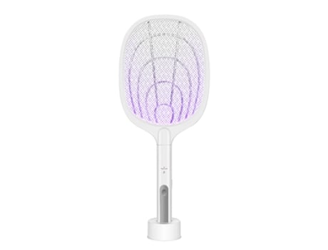 Lámpara inteligente para matar mosquitos y matamoscas electrónico 2 en 1, matamoscas eléctrico de mano, matamoscas recargable, murciélago asesino b...