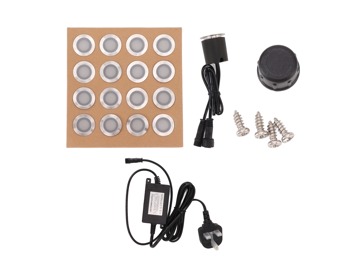 16 Luces Led Para Terraza, De Acero Inoxidable, Pc, Ip67, Impermeables, Instalación En El Suelo, Jar
