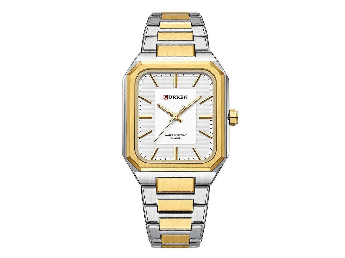 Reloj de pulsera Curren 8457 para hombre, modelo Business, con brazalete de acero y forma cuadrada, movimiento de cuarzo.