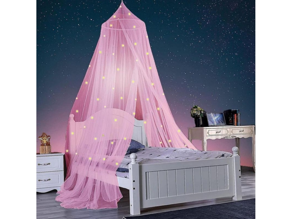 Canopée De Lit Princess À Étoiles Lumineuses En Polyester Pour Chambre Romantique S Rosa