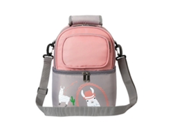Bolsa Isotérmica Para Transportar Leche Materna Con Dos Capas Y Compartimentos Separados, Color Rosa Y Gris.