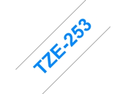 Cinta laminada Compatible Brother Tze253 Texto Azul / Fondo Blanco 24Mm X 8M