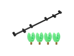 Soporte para cañas de pescar de acero inoxidable, de 45 cm, con 4 cabezales de marca propia.