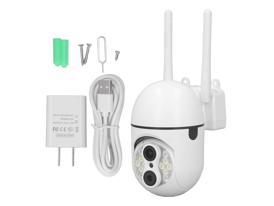 Cámara Wifi 1080p Con Visión Nocturna, Detección De Movimiento, Seguridad Para El Hogar, Clasificación Ip66, Ángulo De Visión De 350°.