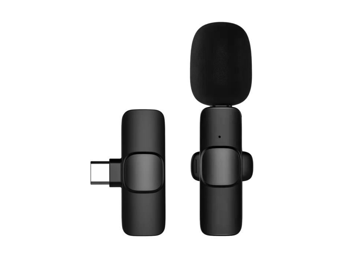 Sistema de micrófono Lavalier receptor transmisor omnidireccional con protector contra el viento puerto tipo C reemplazo DODOCOOL