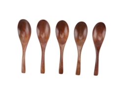 5 Cucharas De Madera Japonesas De 15 Cm (6 Pulgadas) Para Sopa, Café, Té Y Bebidas Caseras.