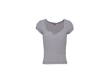 Camiseta TOMMY JEANS Flag Algodón para Mujer (M - Blanco)