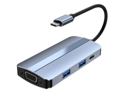Hub Usb Byl-2106 7 En 1 Usb-C/Usb 3.02.0Usb Tipo Cvgahdmi Plata Oem