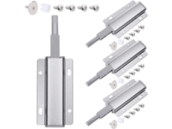 Cerradura Magnética De Apertura Por Presión Con Mecanismo De Cierre Suave, 4 Piezas, Para Puertas De Armarios, Cajones Y Muebles, Color Plata.