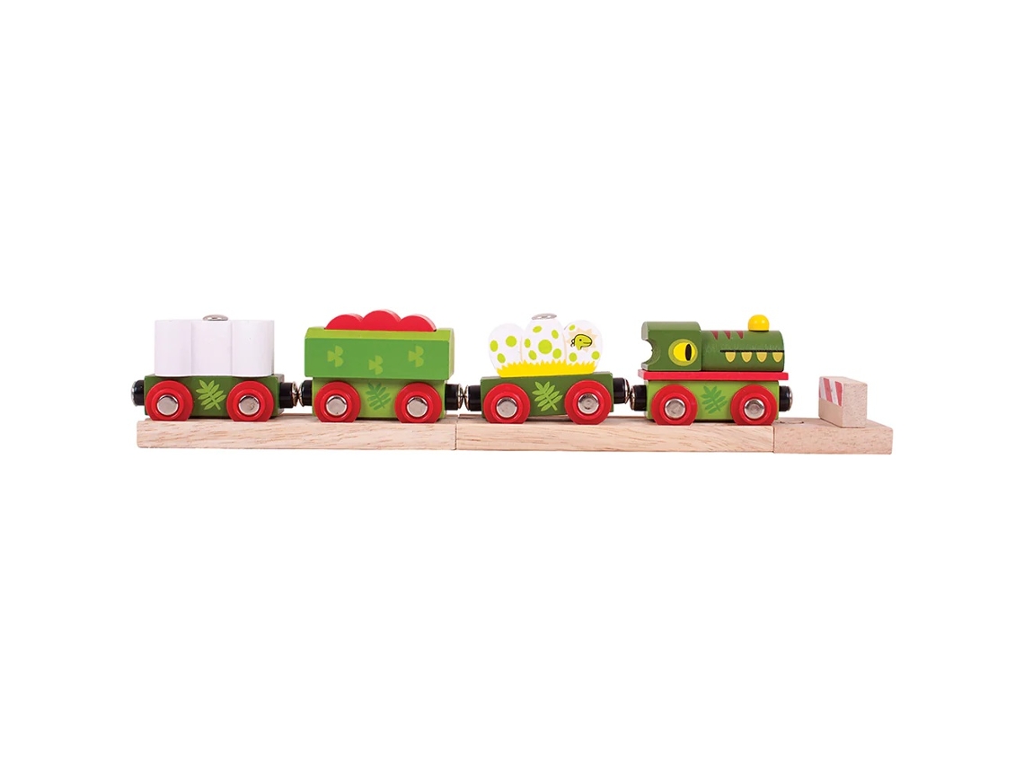 Dinosaur Railway Engine And Carriages BIGJIGS TOYS (3 años)