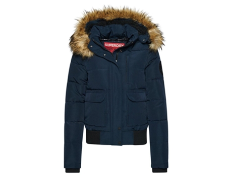 Chaqueta de Mujer SUPERDRY Acolchada Capucha Everest Acolchado Azul (S)