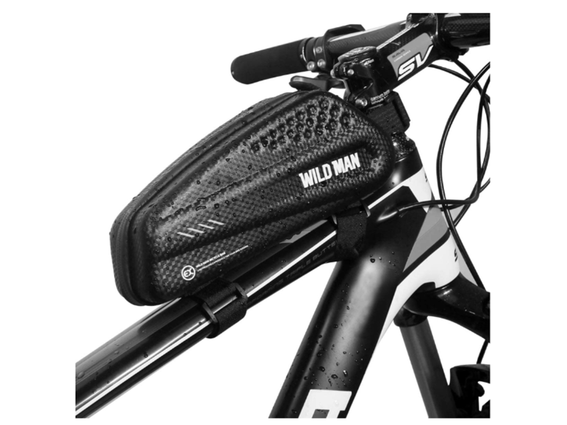Bolsa Tubo Delantera Ipx8 Porta Teléfono Triangle Pannier Kit Reparación Mtb Negra Yizhood