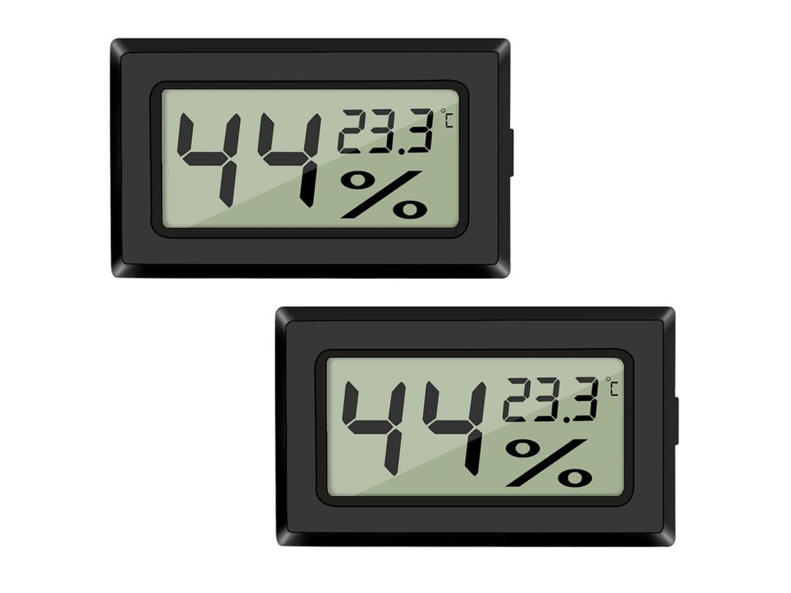Termometro Humedad Digital Lcd Linjou 2 Pack, Negro, Monitor Interior, Rango -50 A 70°c