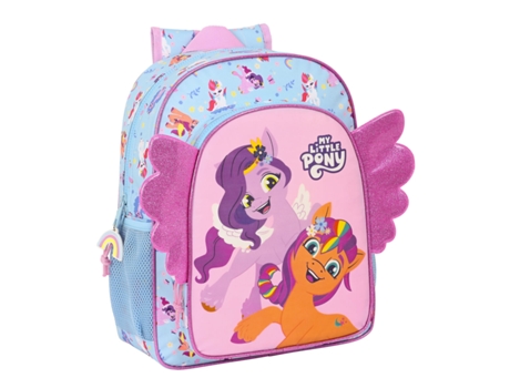 Mochila Escolar My Little Pony Wild & free 32 x 38 x 12 cm Azul Rosa