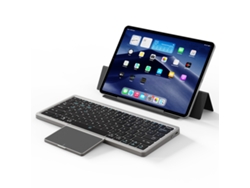 VVJIJILLY Teclado Bluetooth Universal Com Capa E Suporte, Teclado Recarregável Com Touchpad Para Windows/chrome Os/android/ios/ipad Os/macos