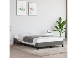 Estructura De Cama Sin Colchón Tela Gris Oscuro 120x190 Cm