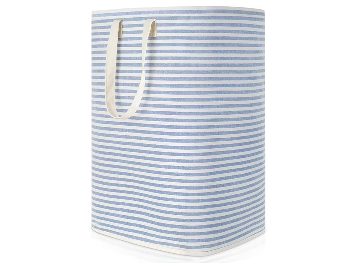 MEOIRUERY Cesto de Ropa 72L Azul con Asas Alargadas, Plegable y Portátil para Ropa y Juguetes