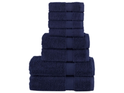 Conjunto De Toalla Lovely Home Solund Marino Gsm Azul - 8pcs (30x50cmlxc)