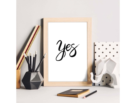 Póster NACNIC con Mensajes Felices en Blanco y Negro. 'Si'