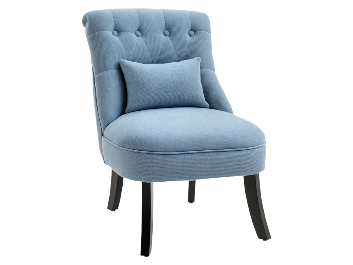 Sillón reclinable para sala de lectura con respaldo acolchado - Azul