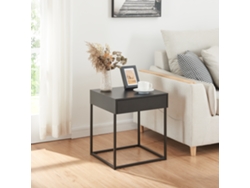 Mesa auxiliar Rautjärvi con cajón acero 50x43x41cm - Negro mate [EN.CASA]