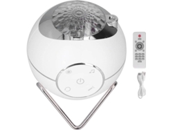 Proyector de estrellas multifuncional con luz nocturna y 10 colores LED, rotación de 360° y control remoto táctil (blanco)