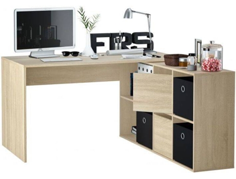 Escritorio HABITDESIGN Adapta XL Marrón (203 x 74 x 139 cm - Melamina)