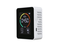 Detector de CO2 con medición de temperatura interior/exterior, monitor de aire blanco, ideal para sótanos o garajes STELASPLEN