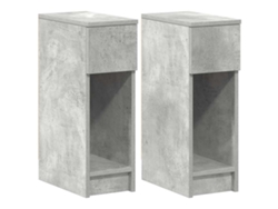 Maison Exclusive - Mesillas De Noche Con Cajón 2 Uds Gris Hormigón 20x36x60 Cm