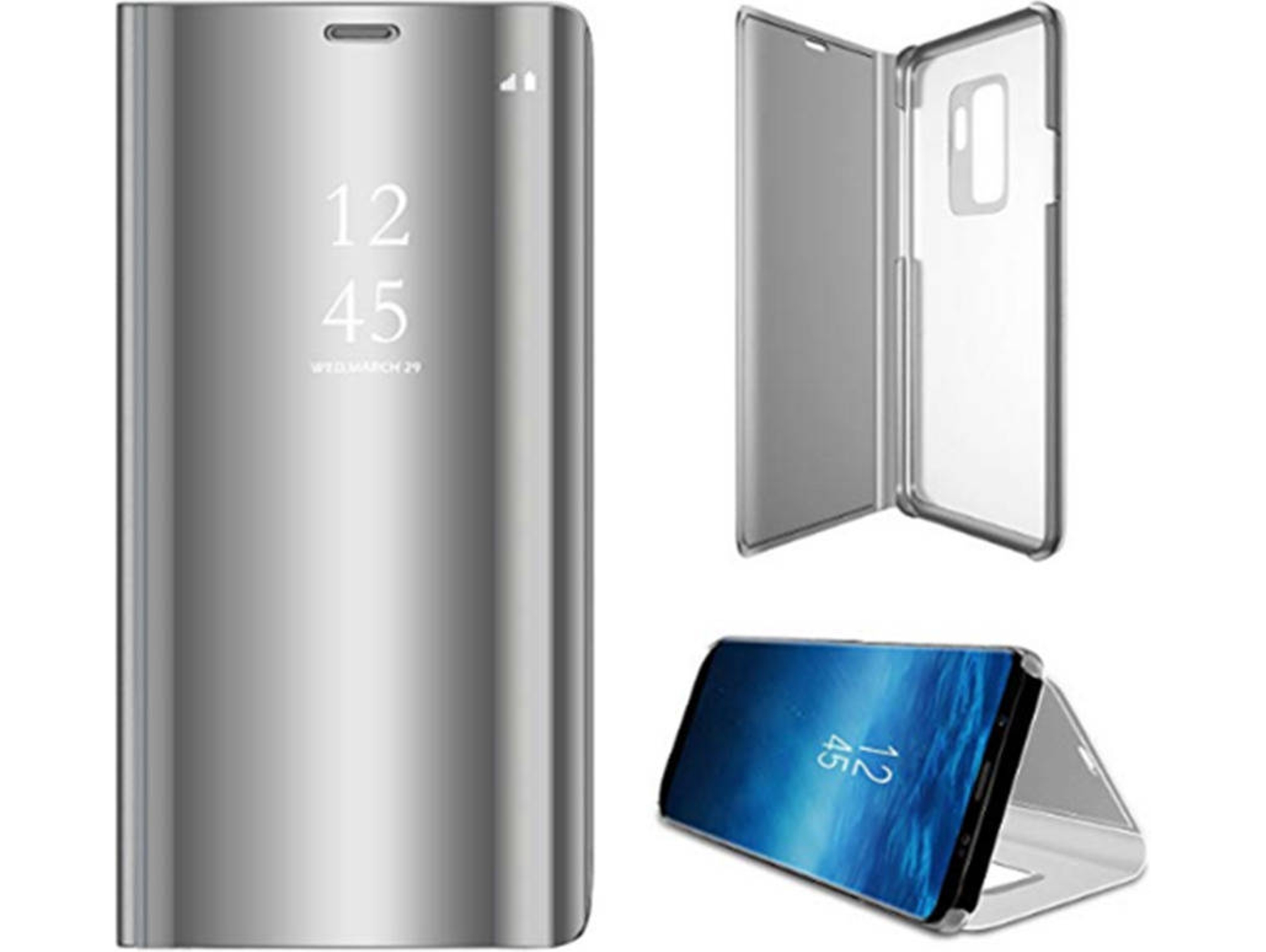 Funda Samsung Galaxy J8 2018 WJS Flip Gris