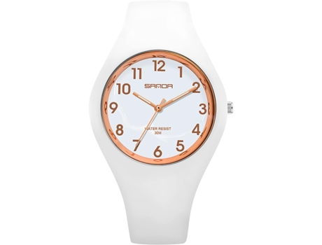 VEANXIN Relojes Deportivos para Reloj con Correa de Silicona Dulce Reloj de Pulsera Impermeable-Blanco