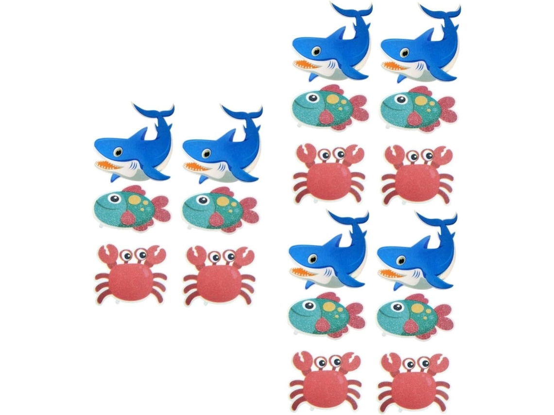Juego de 3 pegatinas decorativas de PEVA con estampado de animales marinos para habitaciones de niños y niñas, 6 piezas x Slowmoose