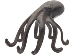Escultura de pulpo, soporte decorativo de metal para libros y tabletas, estructura de hierro, ideal para sala de estar, biblioteca, dormitorio, 15, 13, 10 GOKOCO