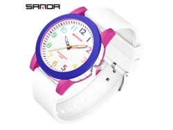 Reloj De Pareja Sencillo De Cuarzo Fluorescente E Impermeable Para Mujer (blanco Y Azul)