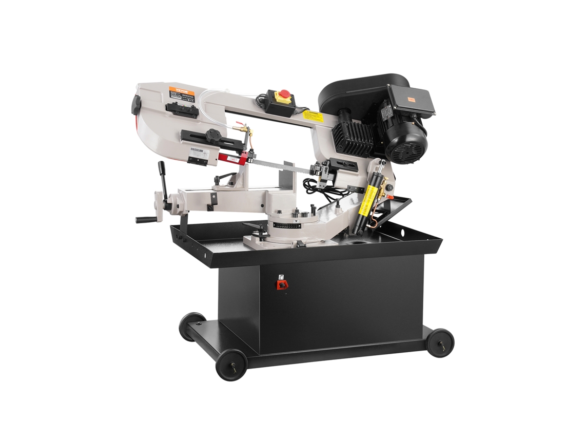 Sierra de cinta horizontal Vevor con motor de 1,1 kW y base giratoria para metal