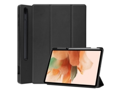 Funda Para Samsung Galaxy Tab S7 Lite T730 / T735 Con Soporte Triple Y Función De Dormir / Despertar Zruxe (negro)