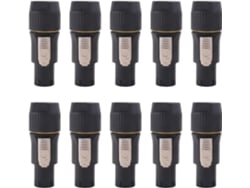 10 Conectores Jack De Bloqueo Verdadero De 3 Pines Pa66 Material Nac3fx W