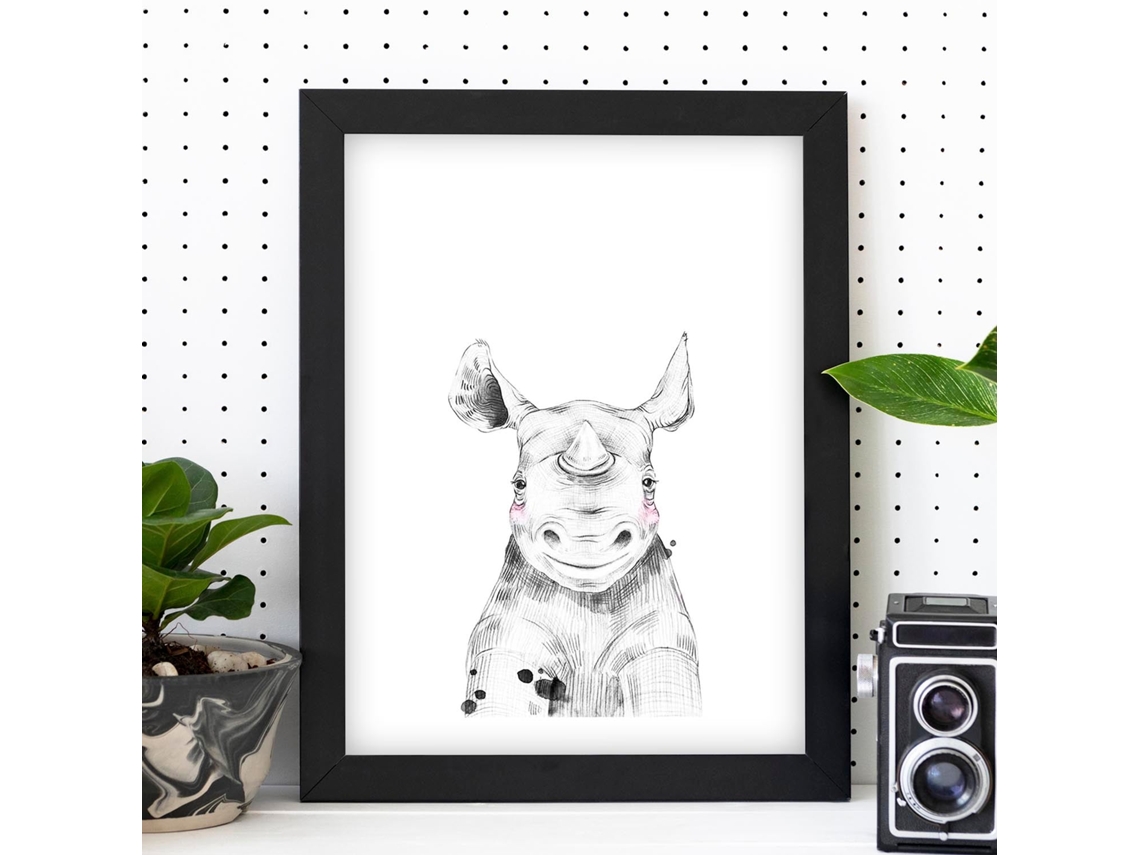 Póster NACNIC Rinoceronte Infantil Animales Infantiles