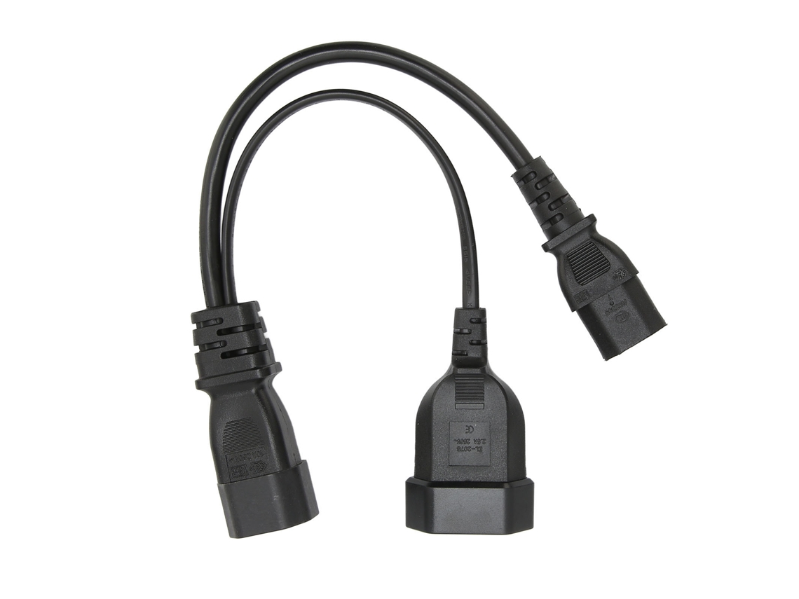 Cabo Divisor Y Profissional Iec320 C14 Para C13 Plug De Alimentação 10a 32cm
